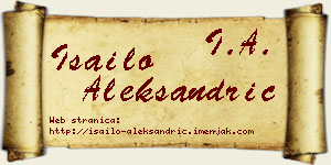 Isailo Aleksandrić vizit kartica